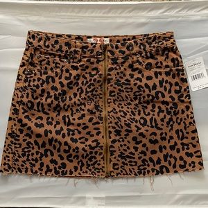 Free people animal print mini skirt